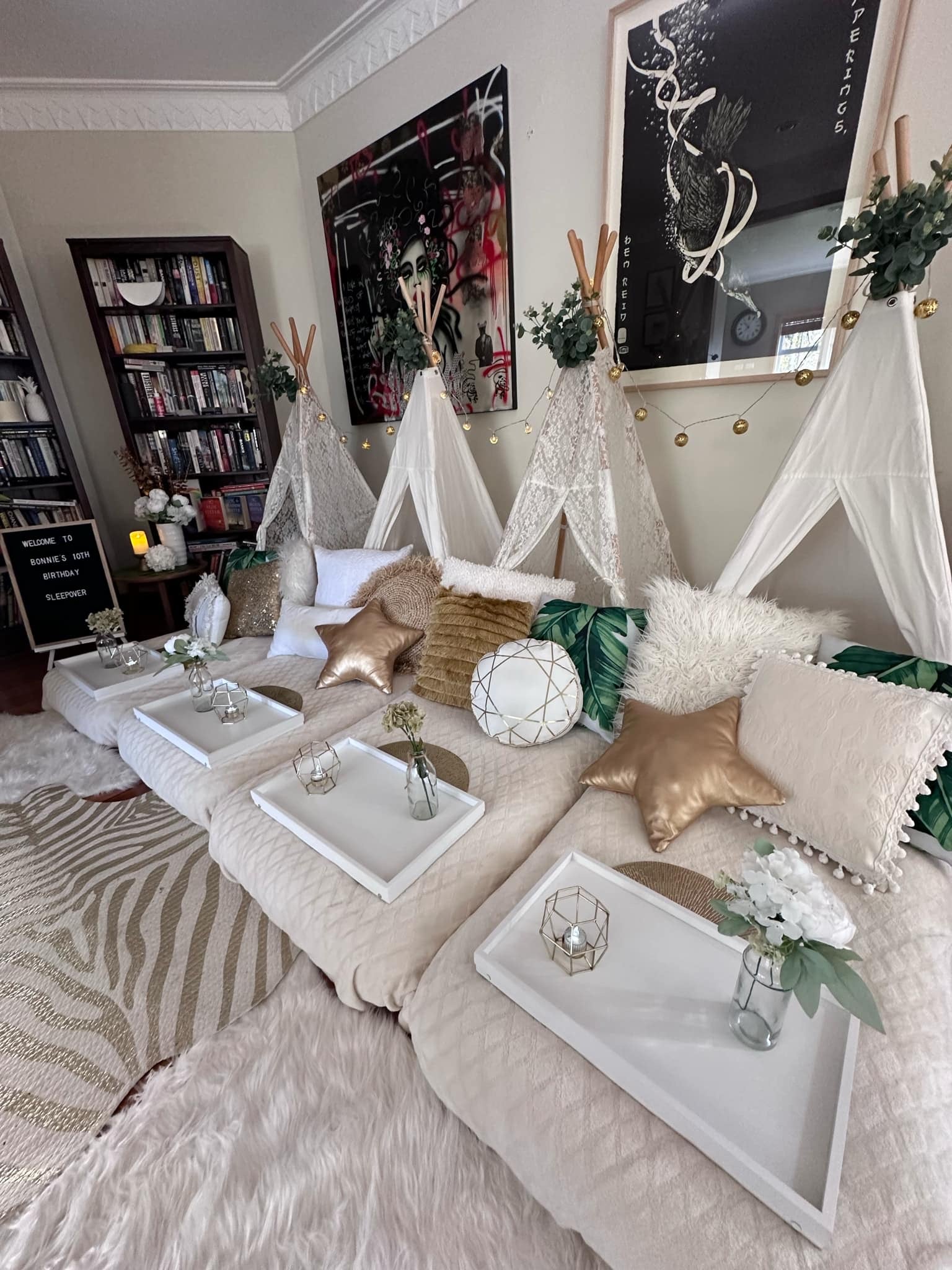 Teepee sleepover party Wellington