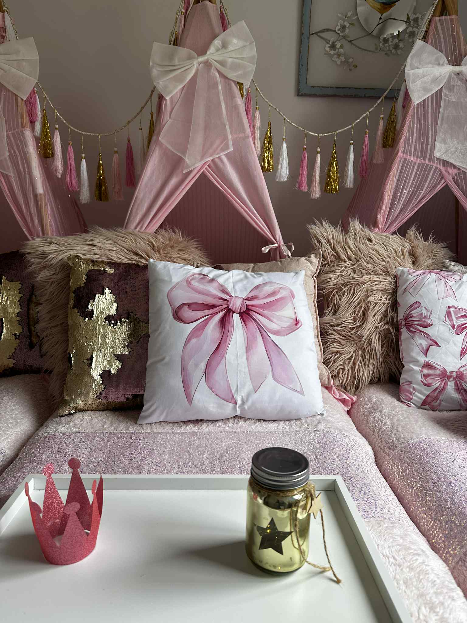 Bow party theme pink teepee party Wellington