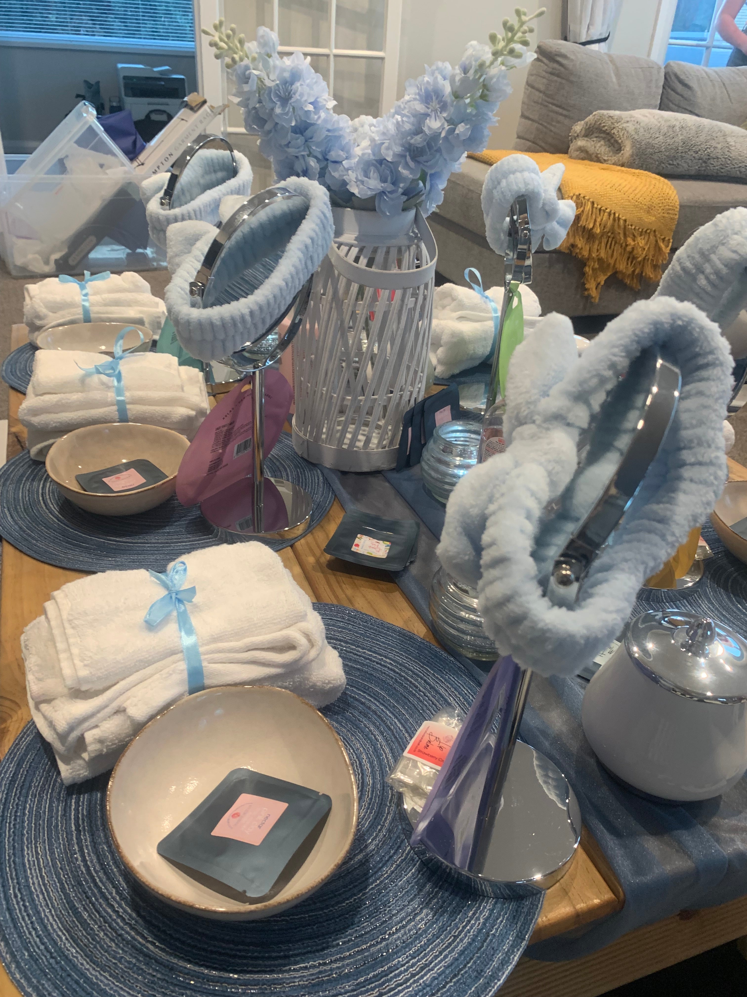 Blue themed pamper party Wellington