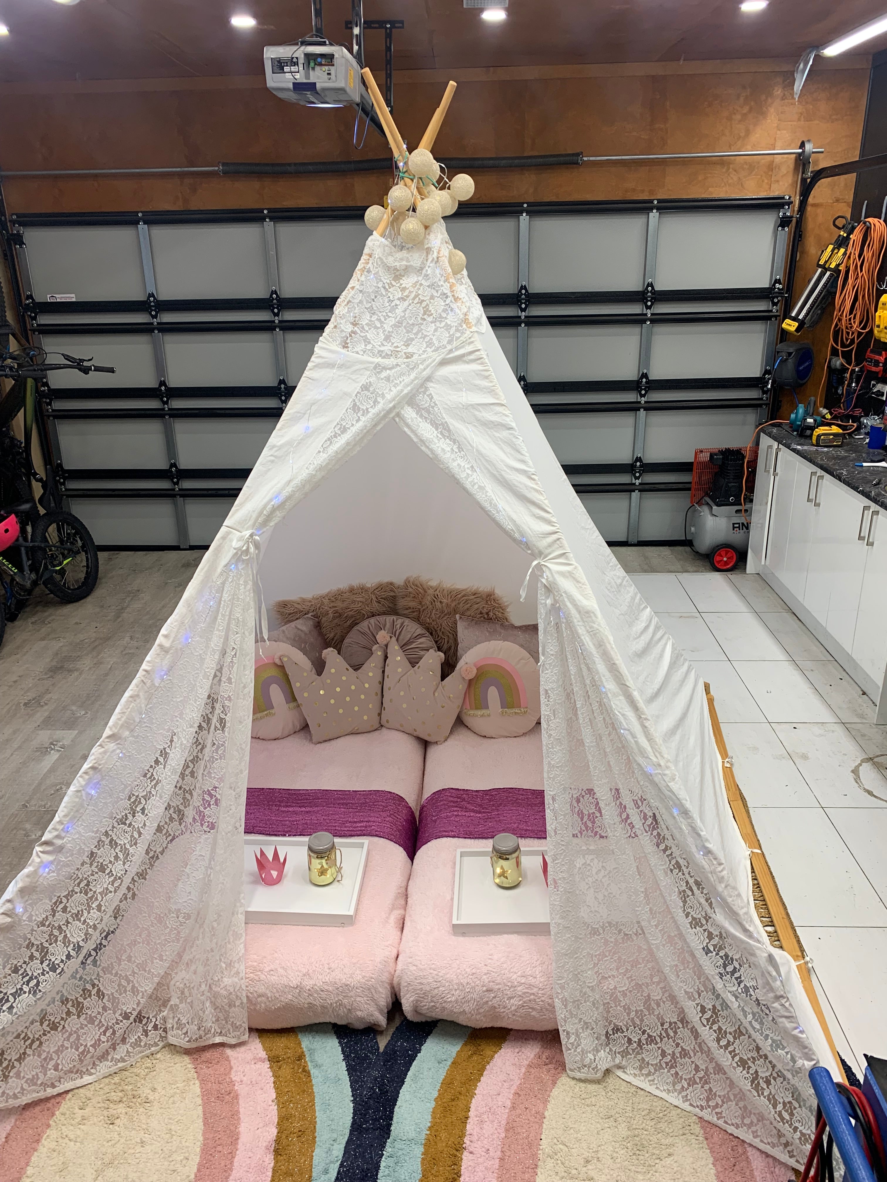 Bestie mega teepee party sleepover ideas Wellington