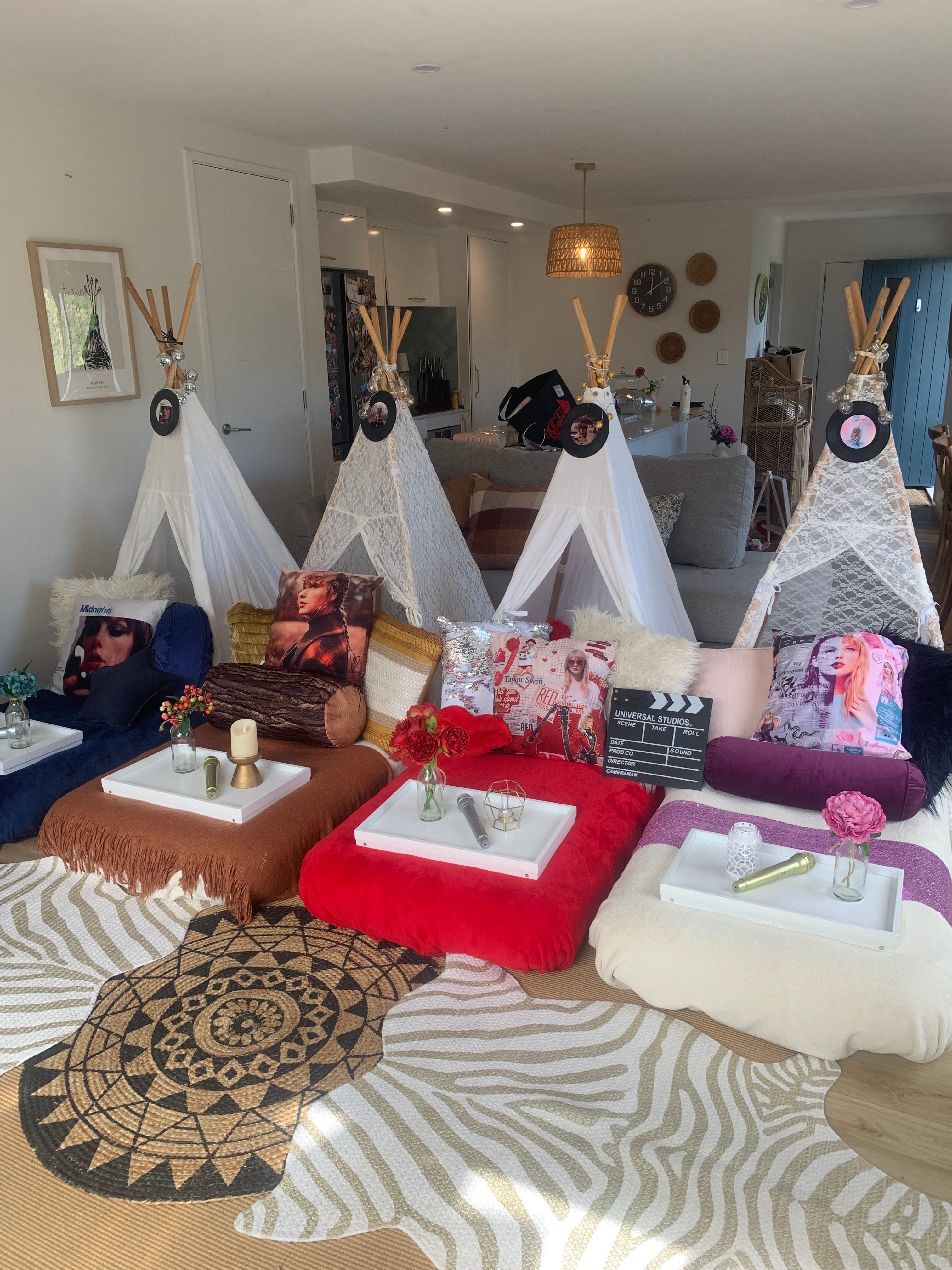 Calling all Swifties - our Eras tour themed teepee party is the perfect sleepover idea for any celebration in Wellington