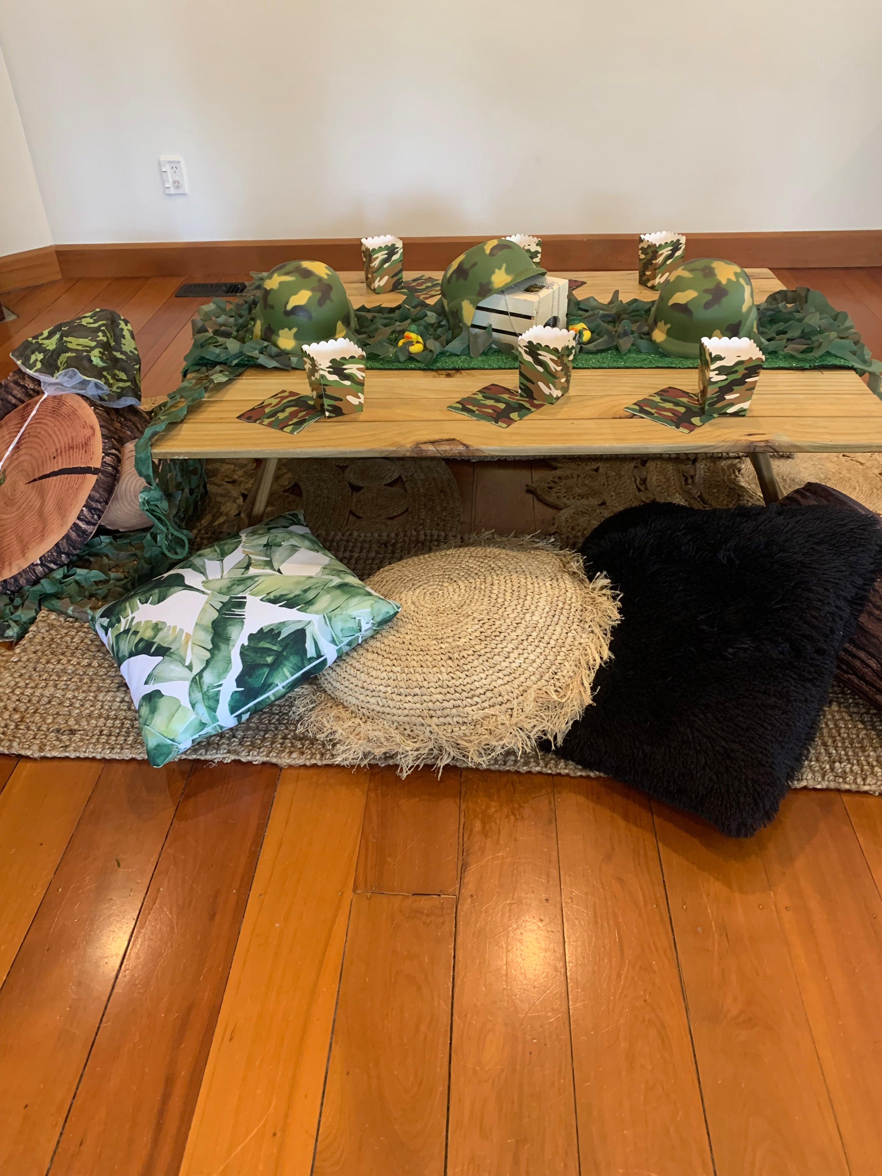 Kids parties Wellington army themed setup