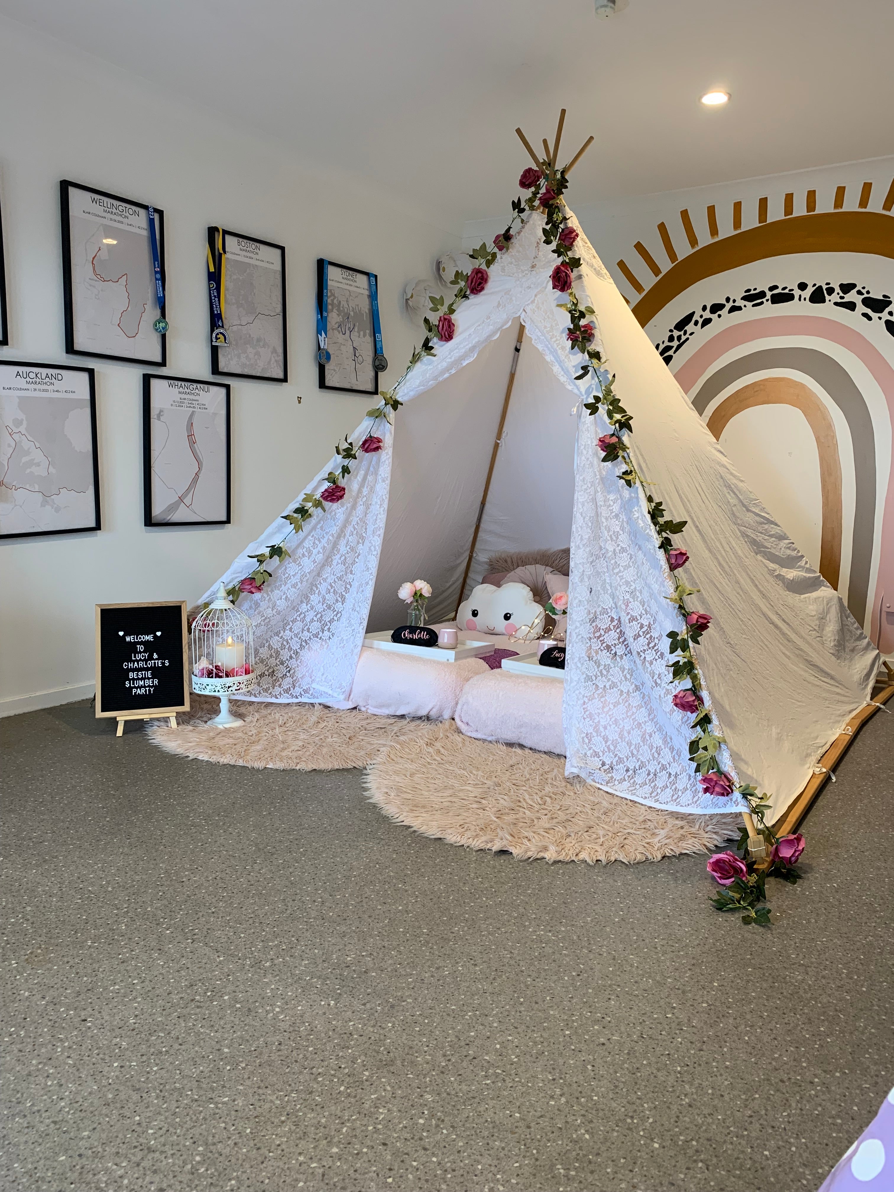 Mega teepee bestie slumber party Wellington