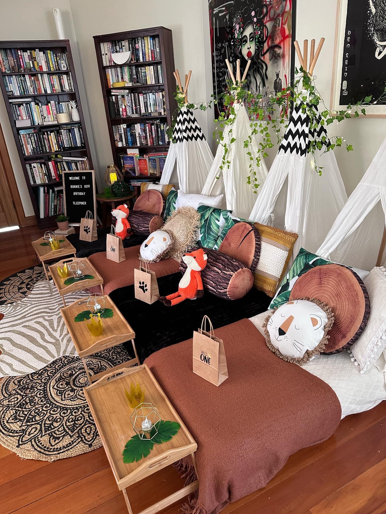 Teepee sleepover party Wellington