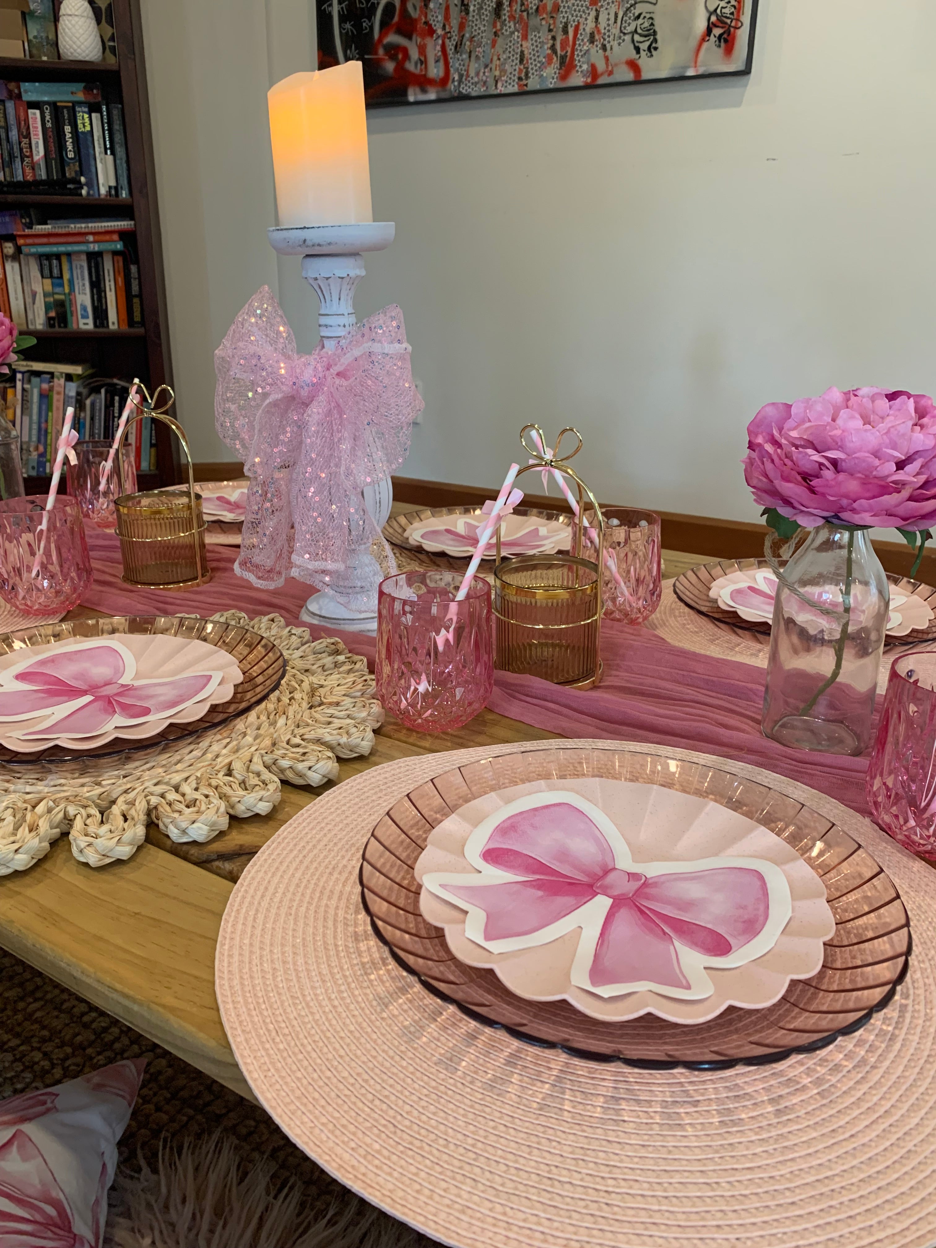 A bowtiful pink picnic setup perfect for girls