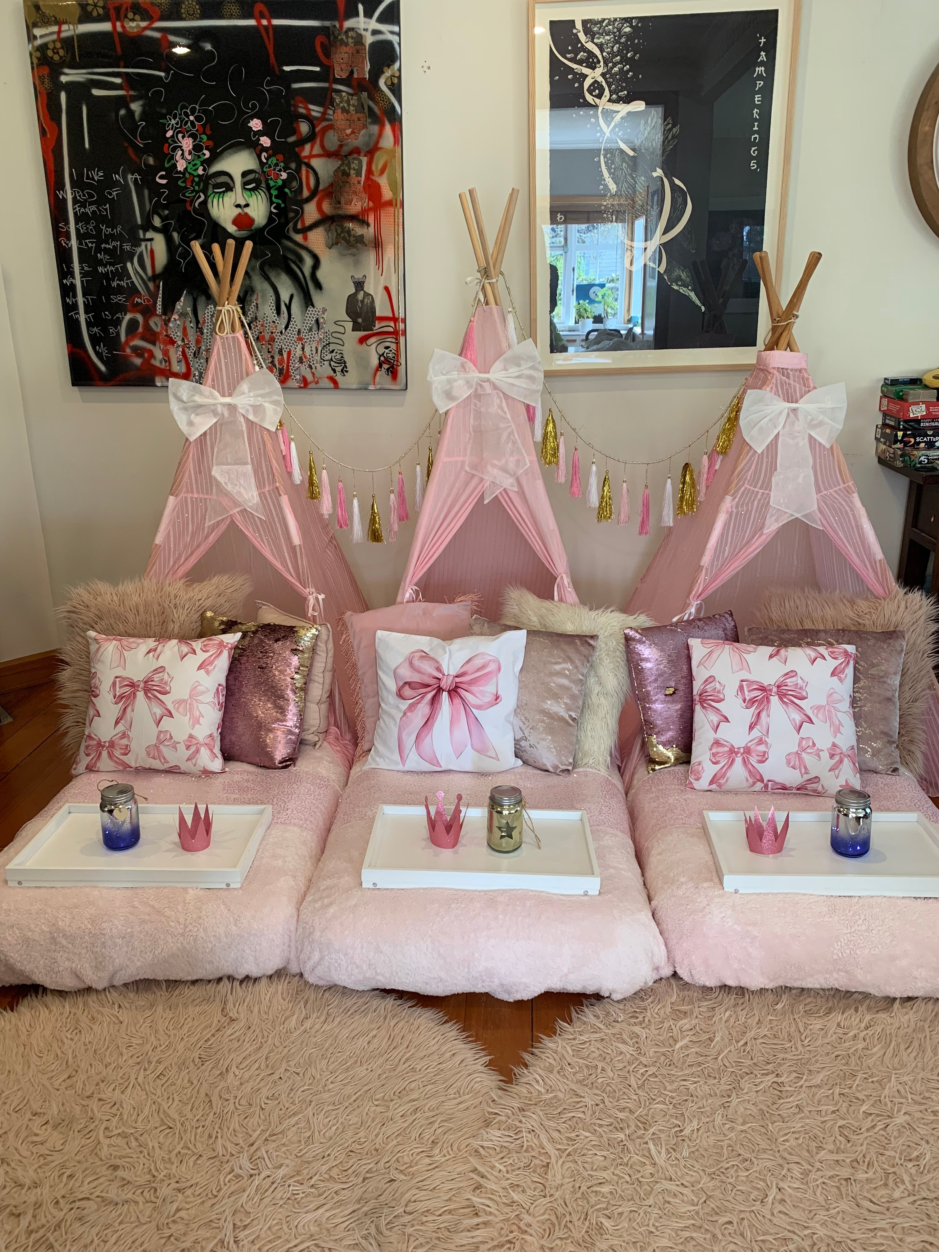 Bow-tiful teepee party hire Wellington