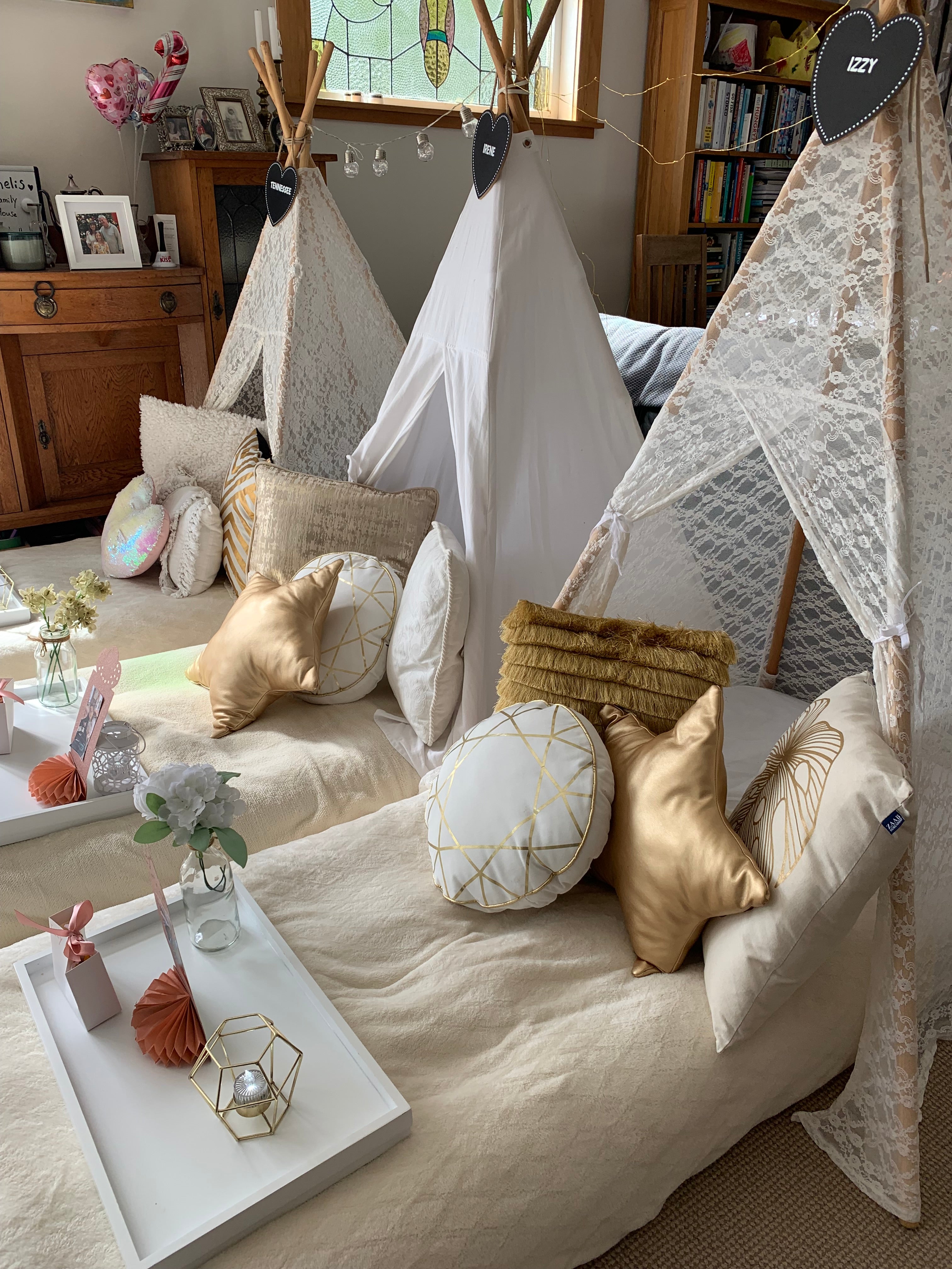 Classic white and gold teepees Wellington