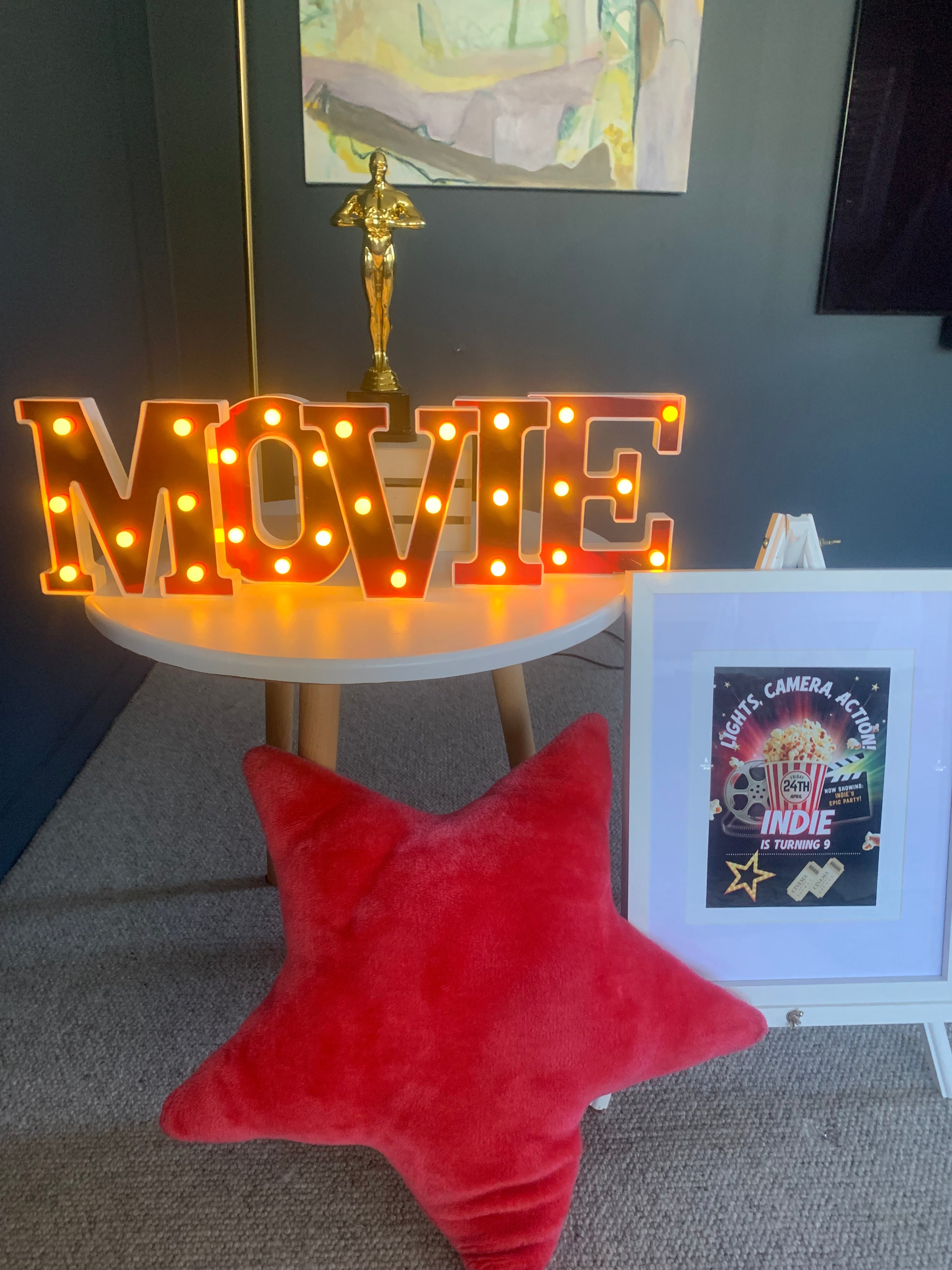Movie night signage to compliment your teepee slumber party by The Party Box Company Wellington