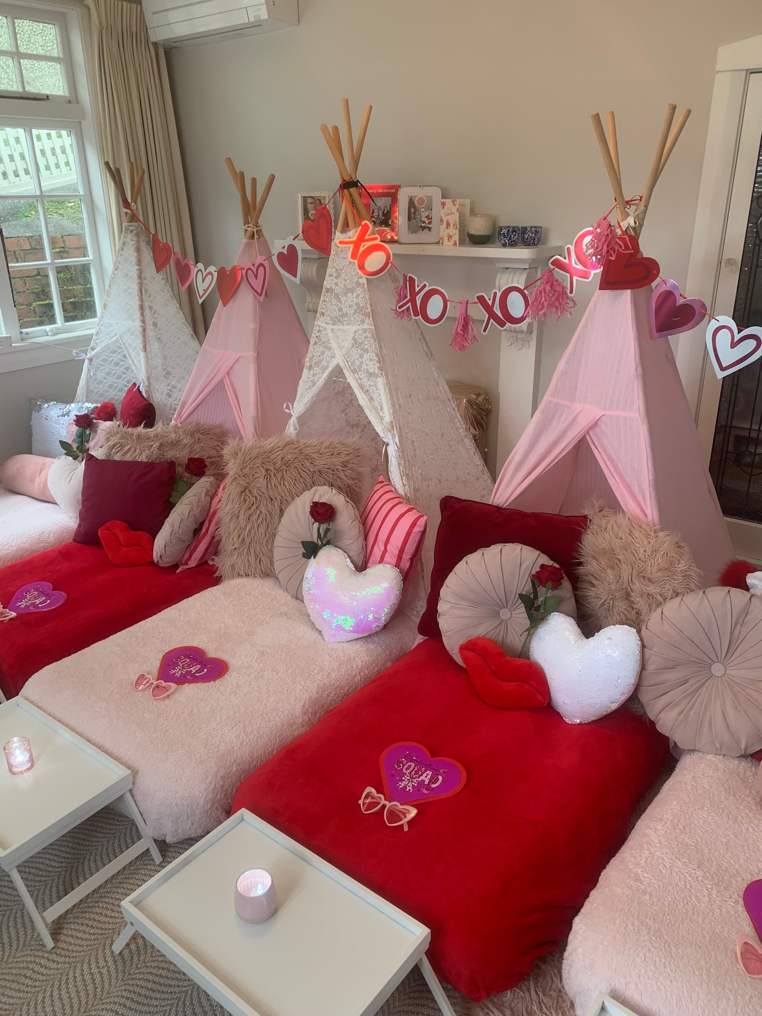 Our gorgeous Galentines themed red and pink teepee party in Wellington