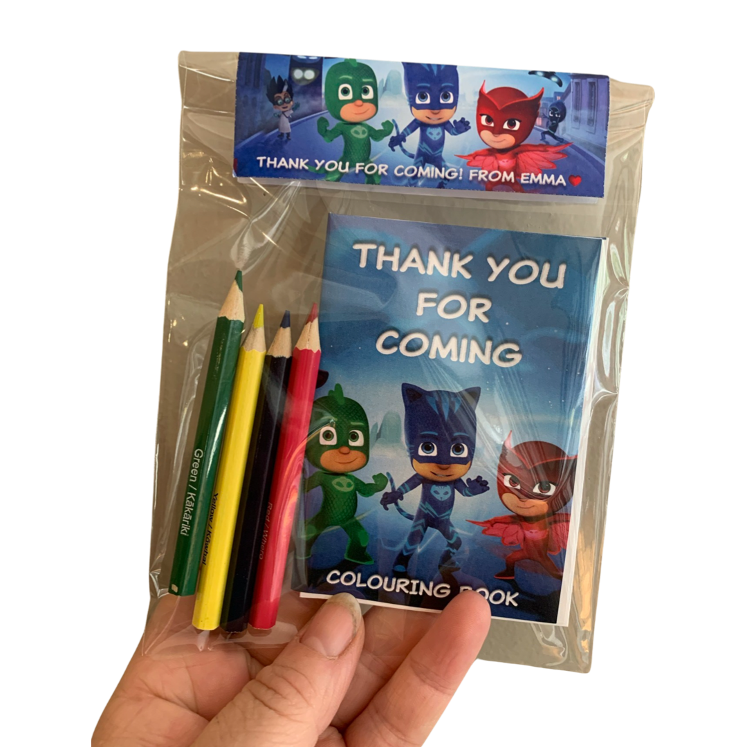 PJ masks colouring mini books kids party favours nz