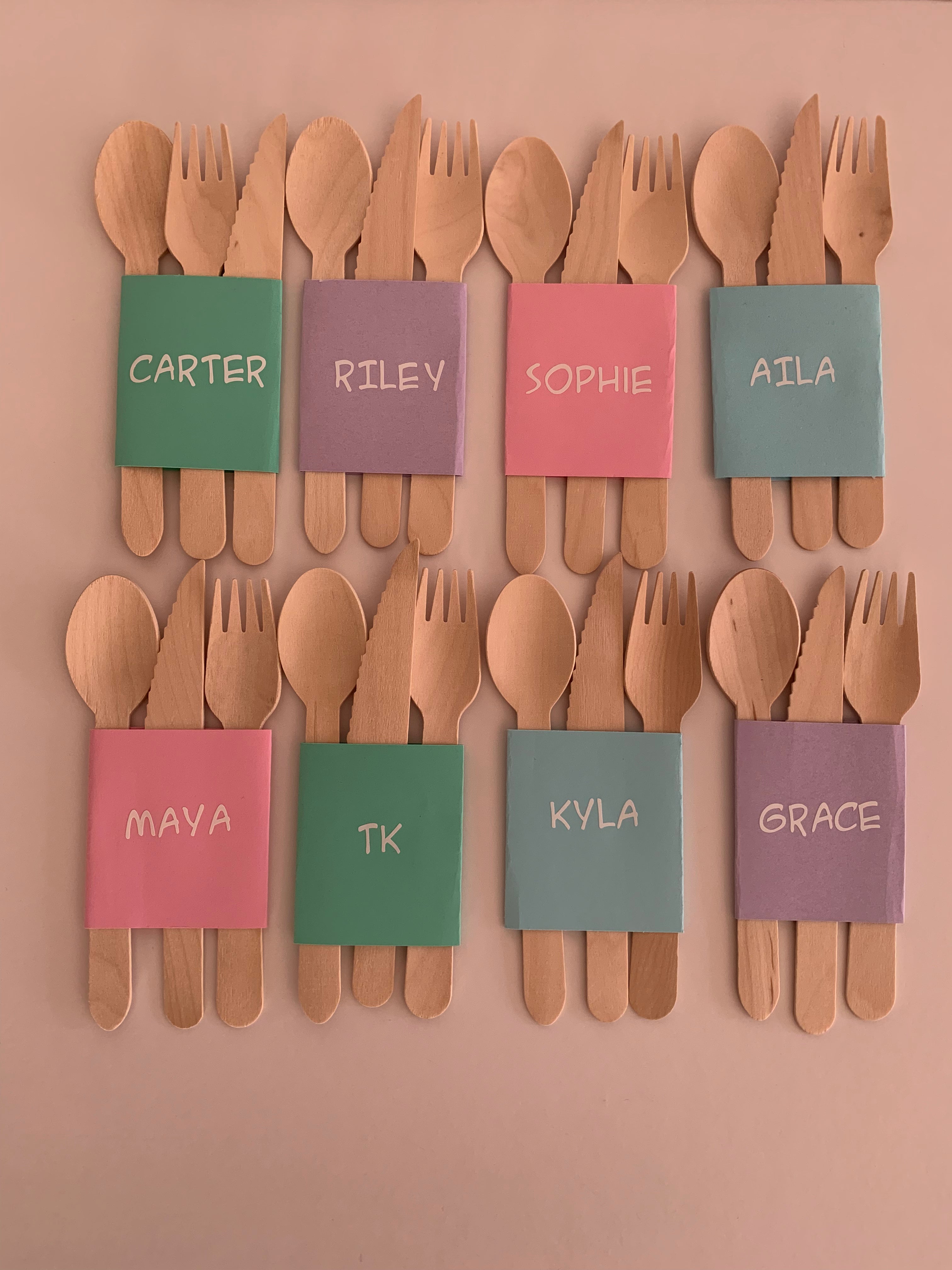 Pastel themed cutlery sets
