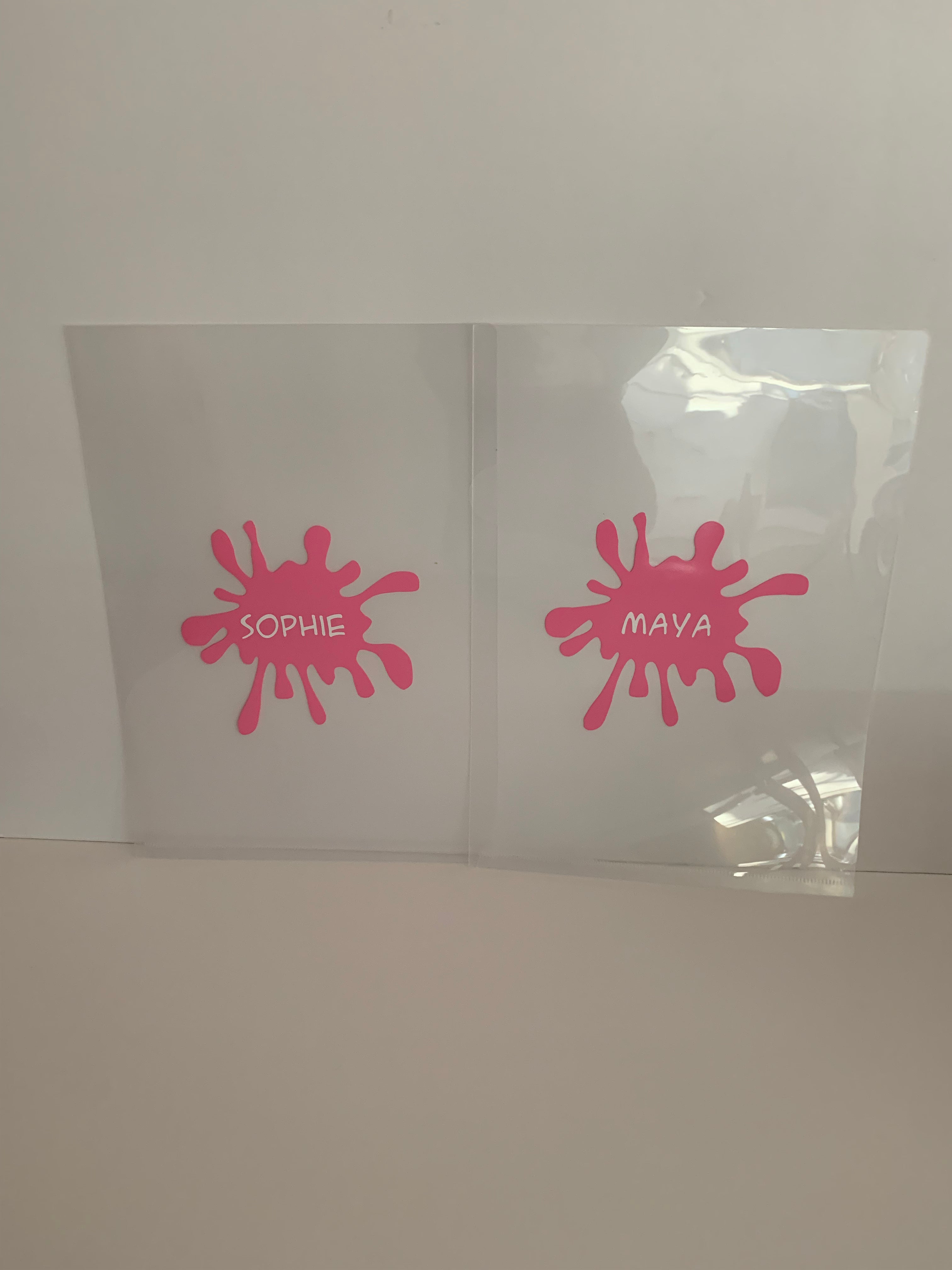Personalised art themed plastic folders nz party favours