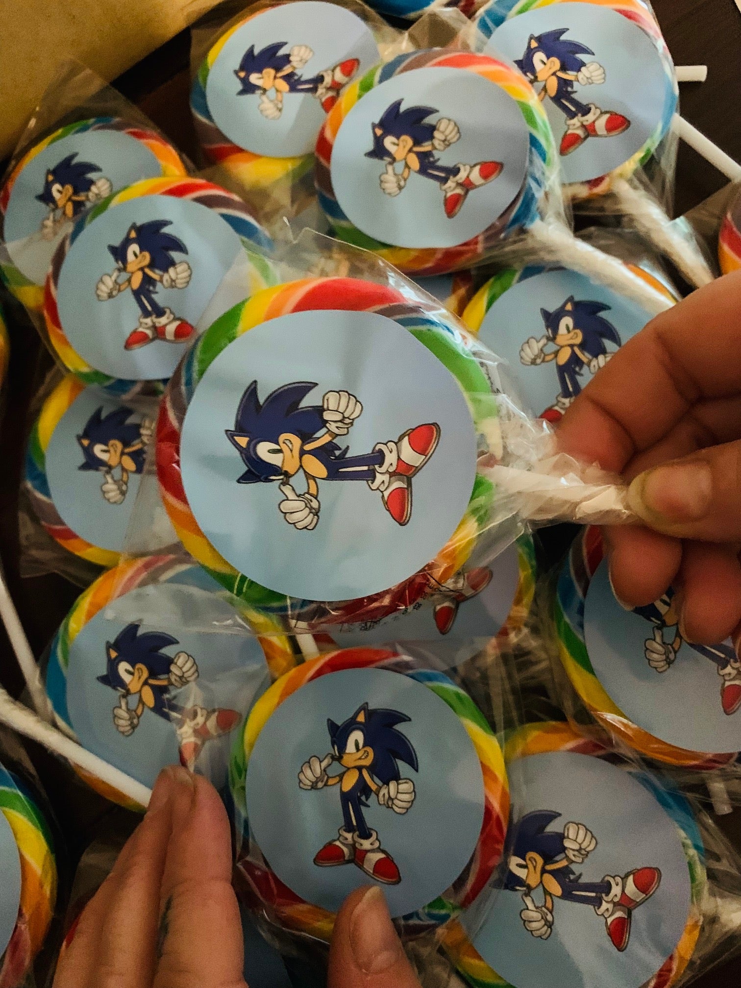 Sonic hedgehog lollipops