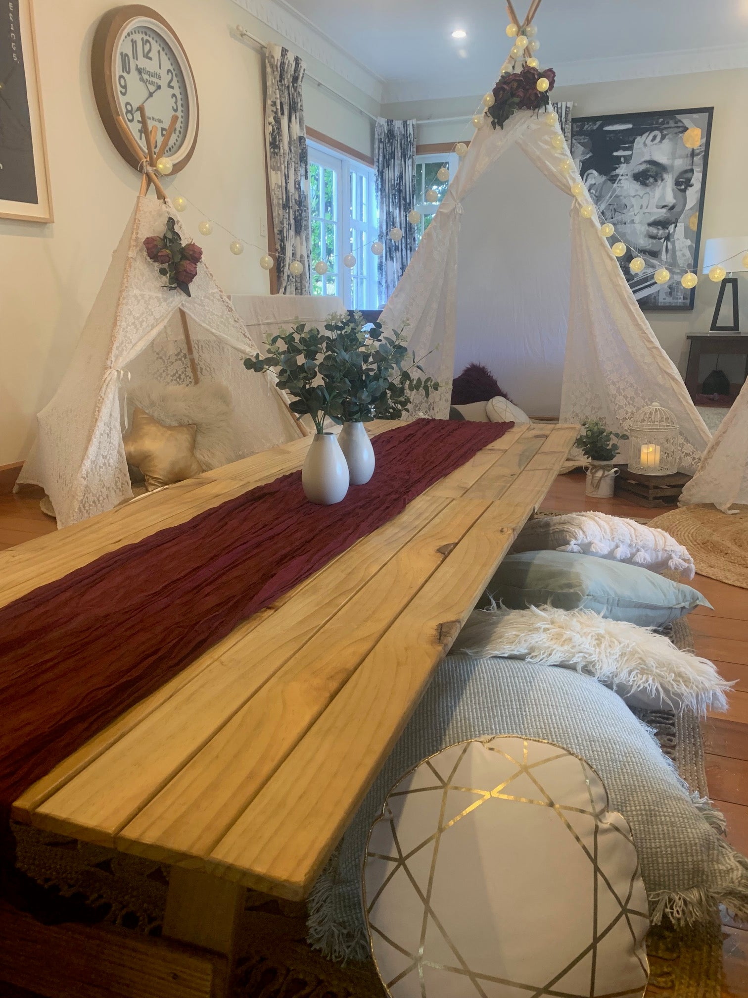 Teepee village for kids at a Wellington wedding