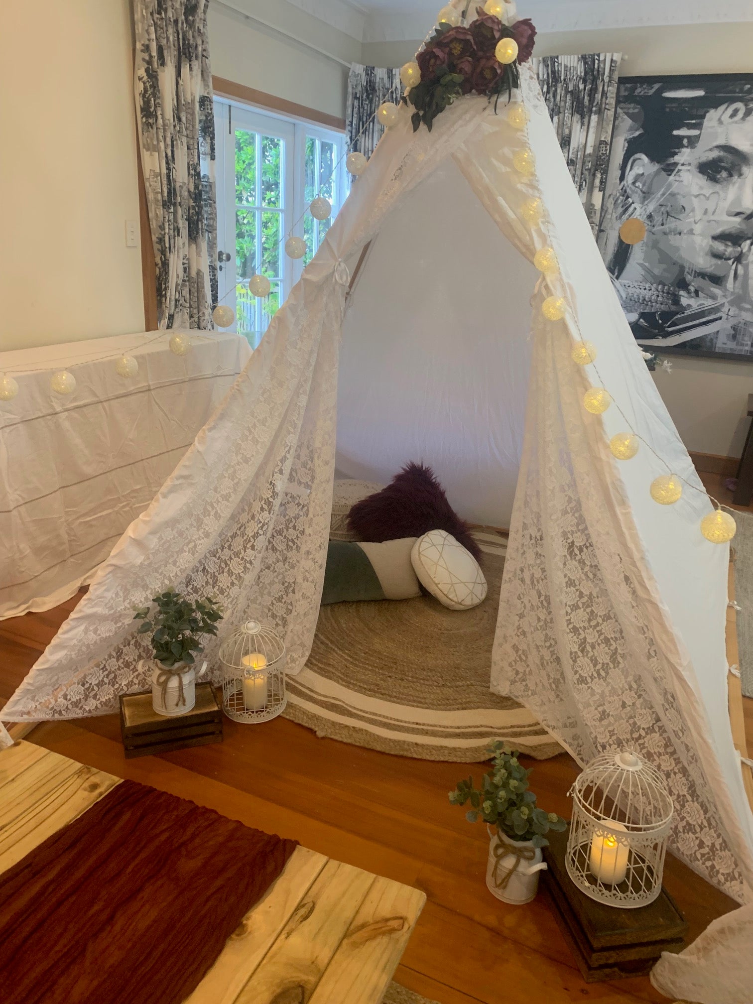 Mega teepee Wellington perfect wedding reception kids area