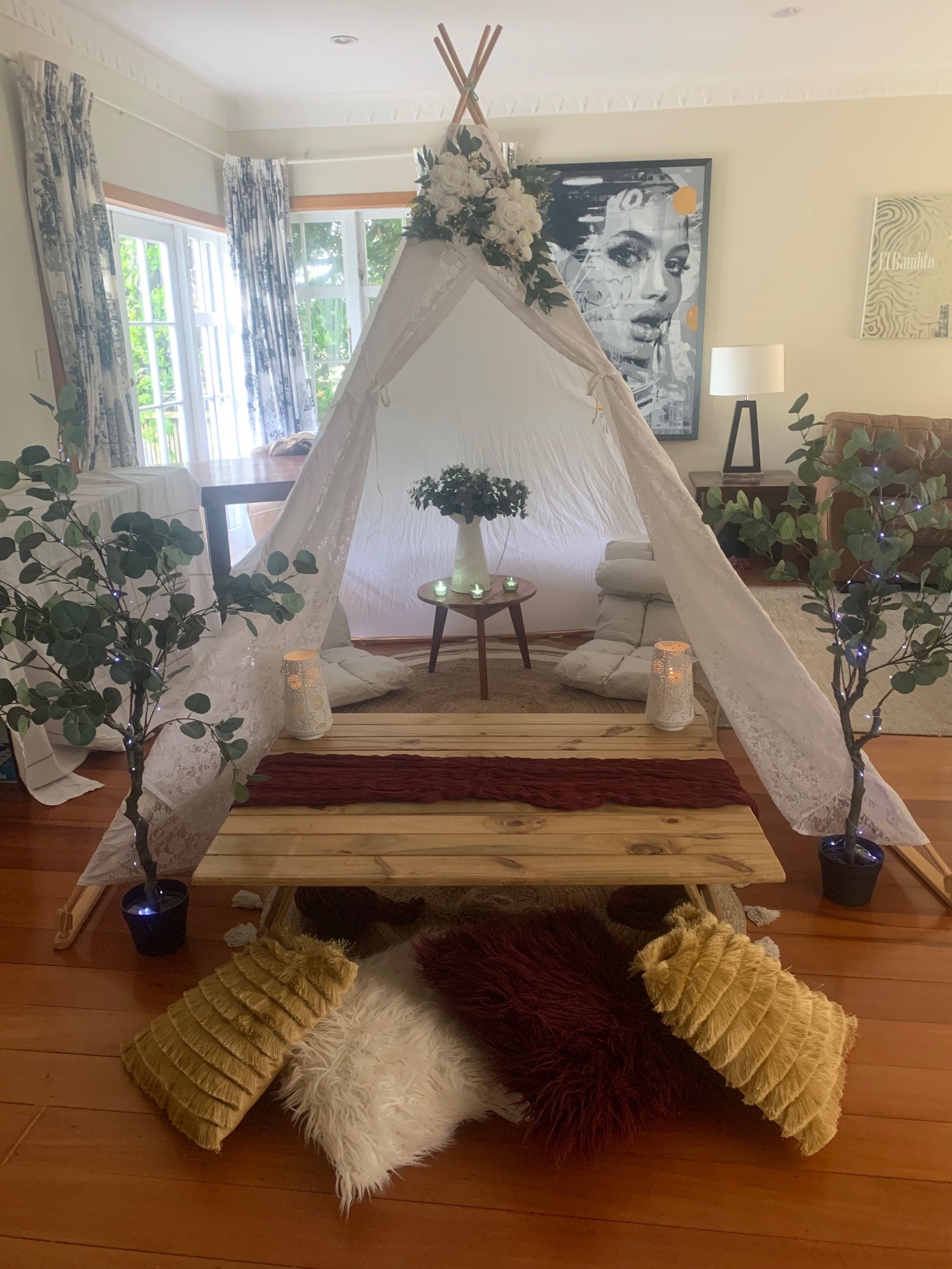 Mega teepee celebration setup Wellington