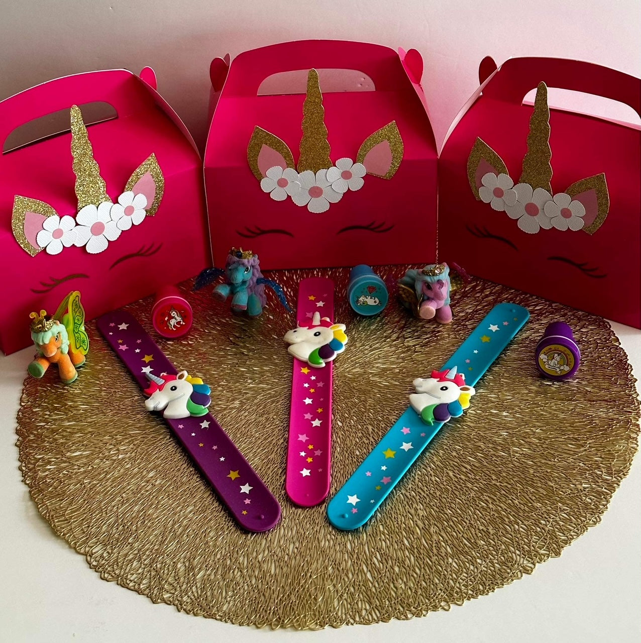 Unicorn filled gift boxes