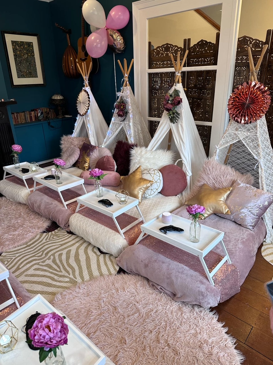 ROSE GOLD TEEPEE SLUMBER PARTY HIRE WELLINGTON