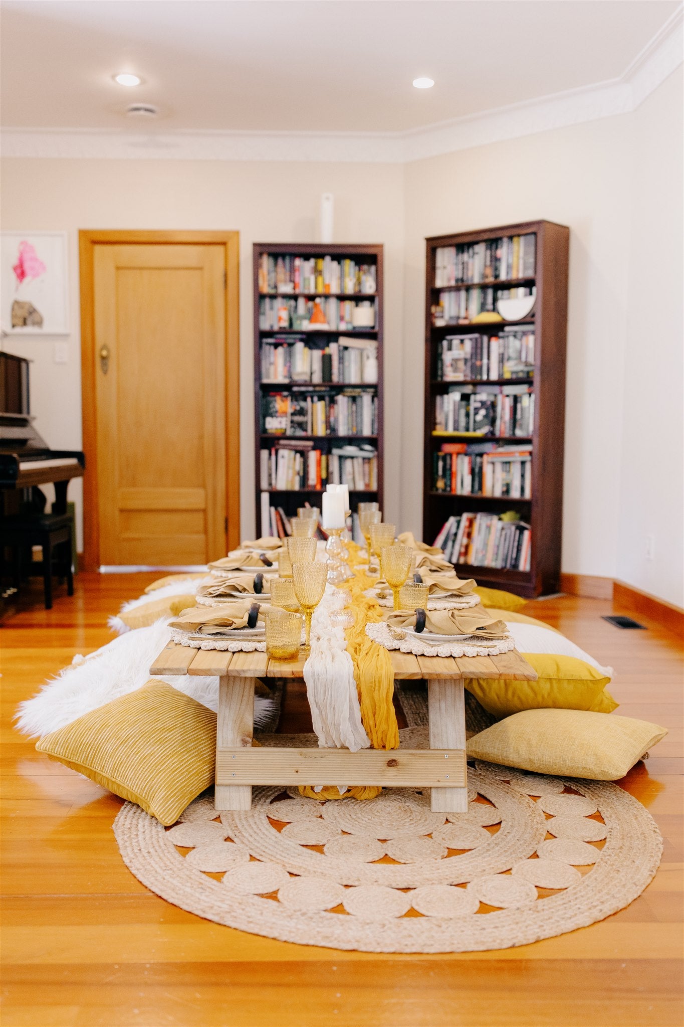 Mustard luxury picnic setup Wellington perfect for indoor or outdoor events
