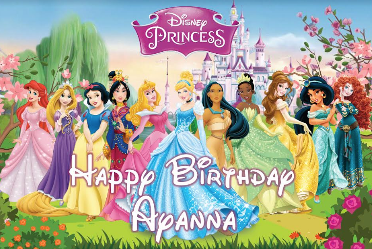 Disney princess personalised backdrop
