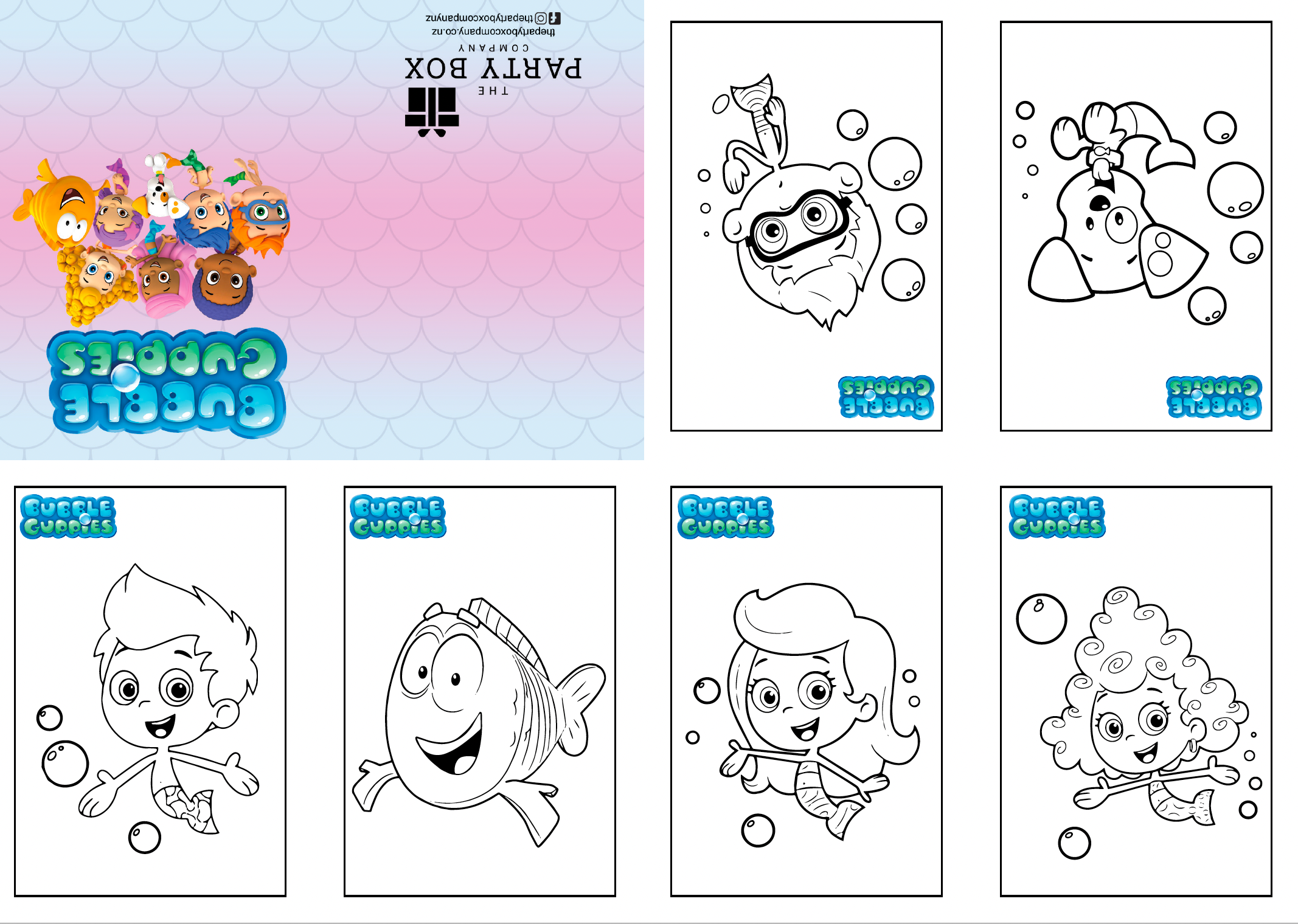 Bubble guppies kids colouring