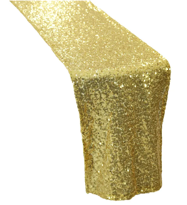 Gold sequin table runner