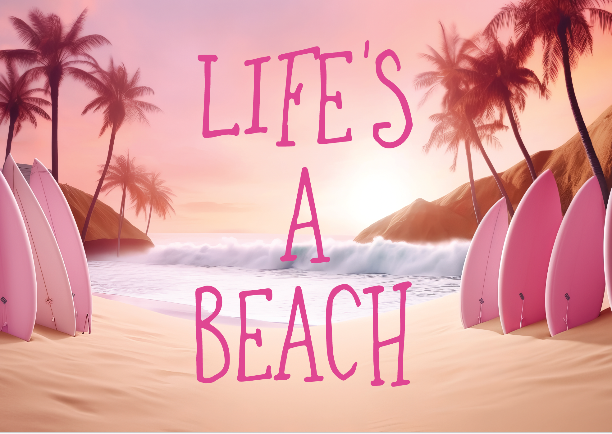 Lifes a beach poster nz