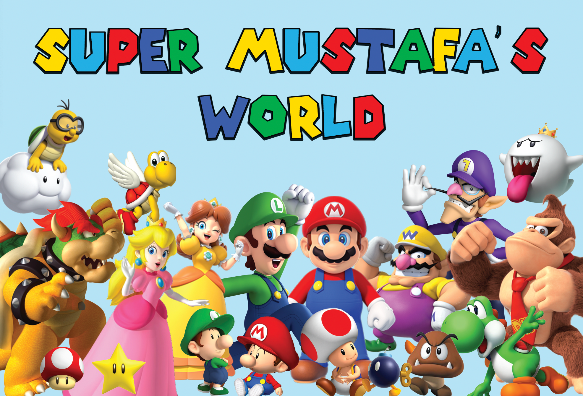 Super Mario personalised backdrop nz