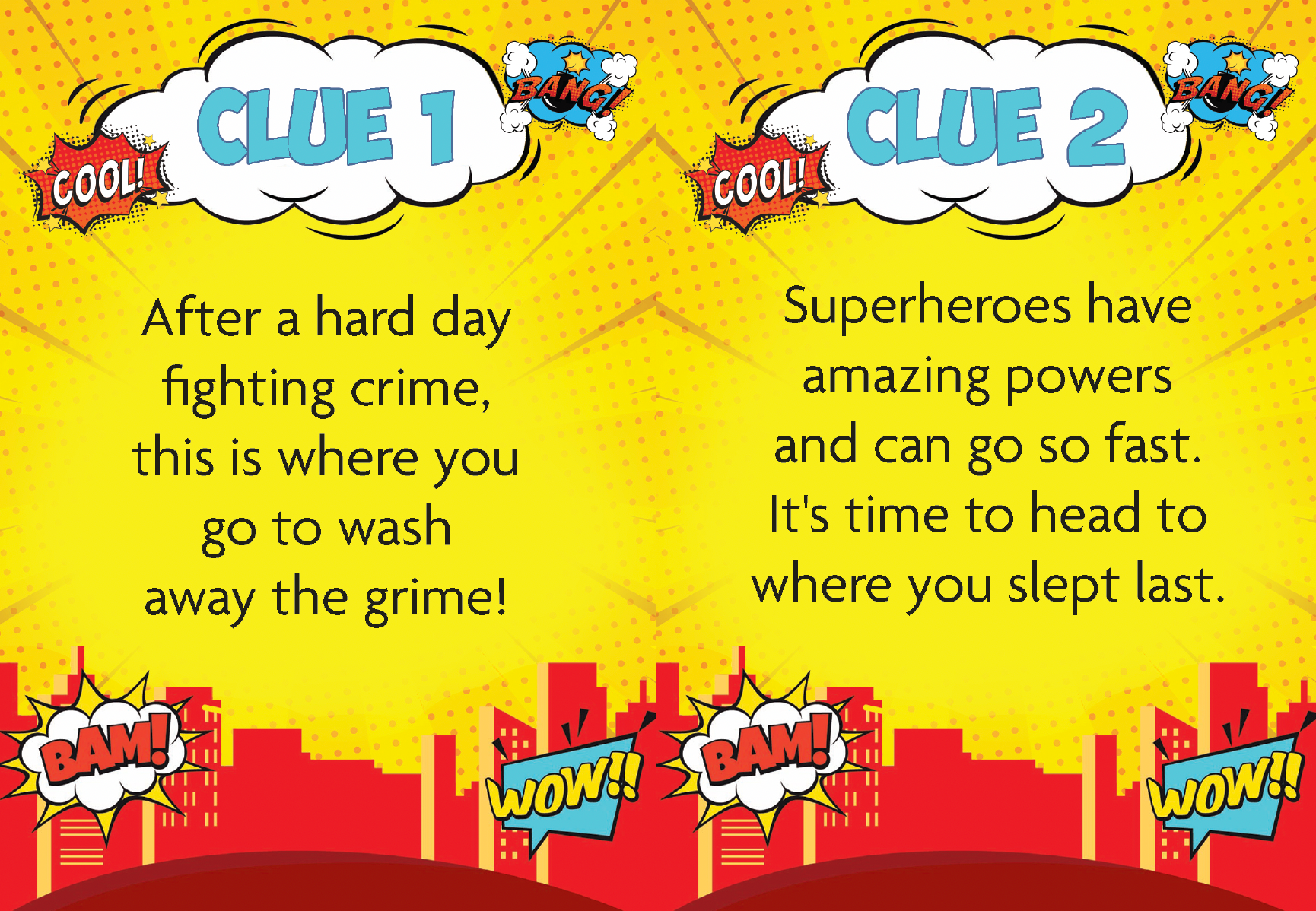 SUPERHERO TREASURE HUNT - SUPERHERO PARTY GAME