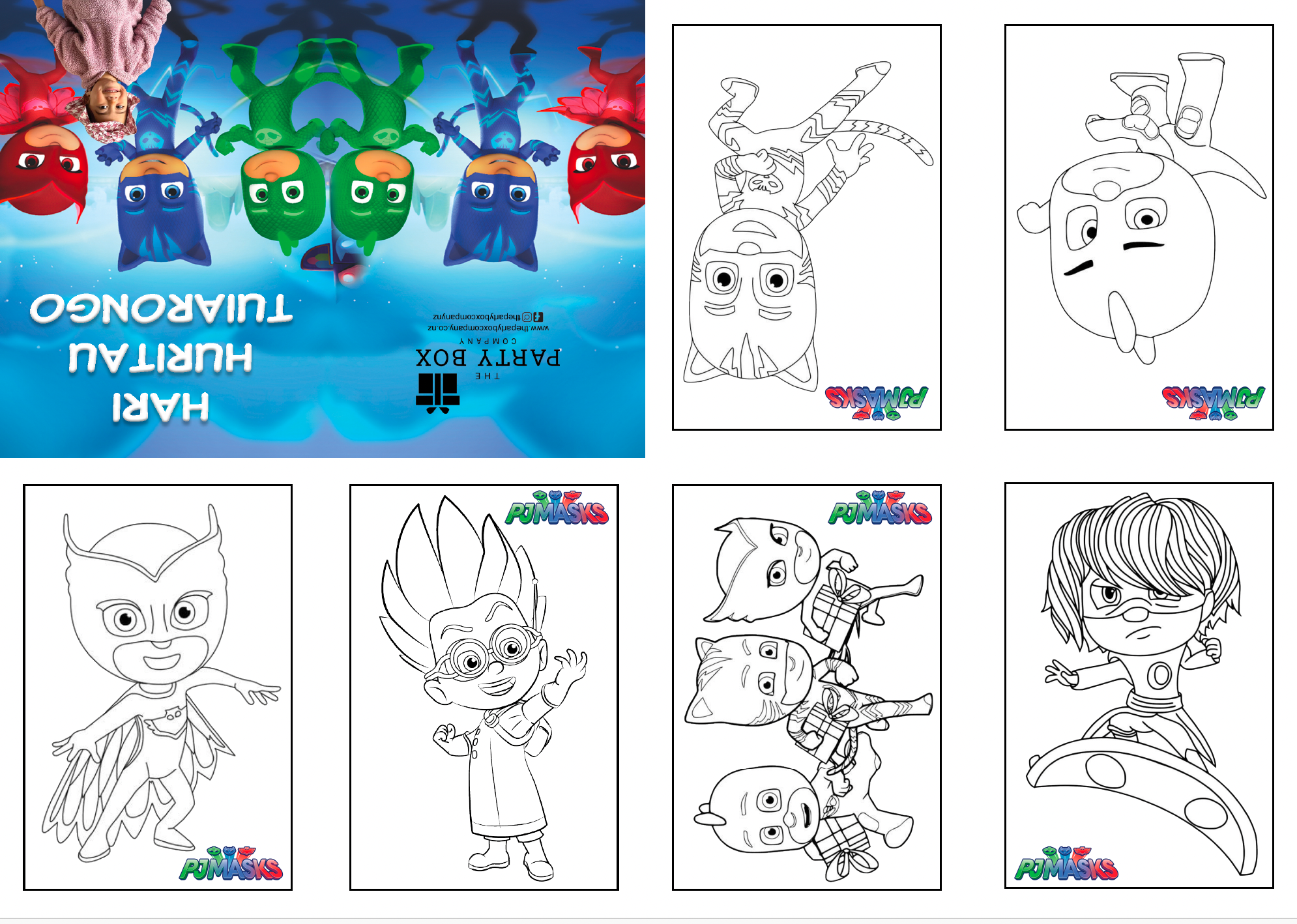 PJ Masks mini colouring books party favours nz