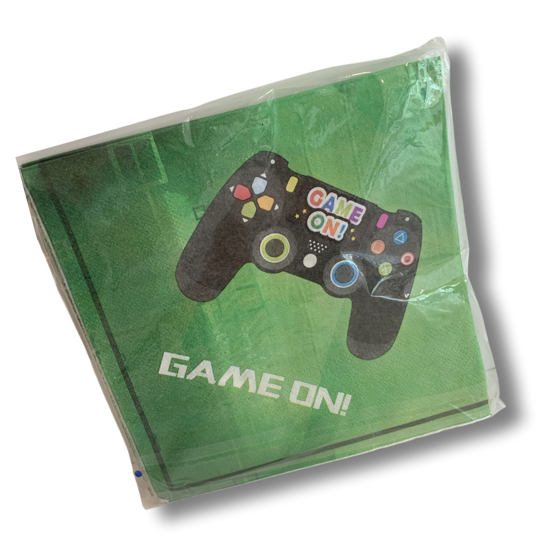 Game on gaming party napkins