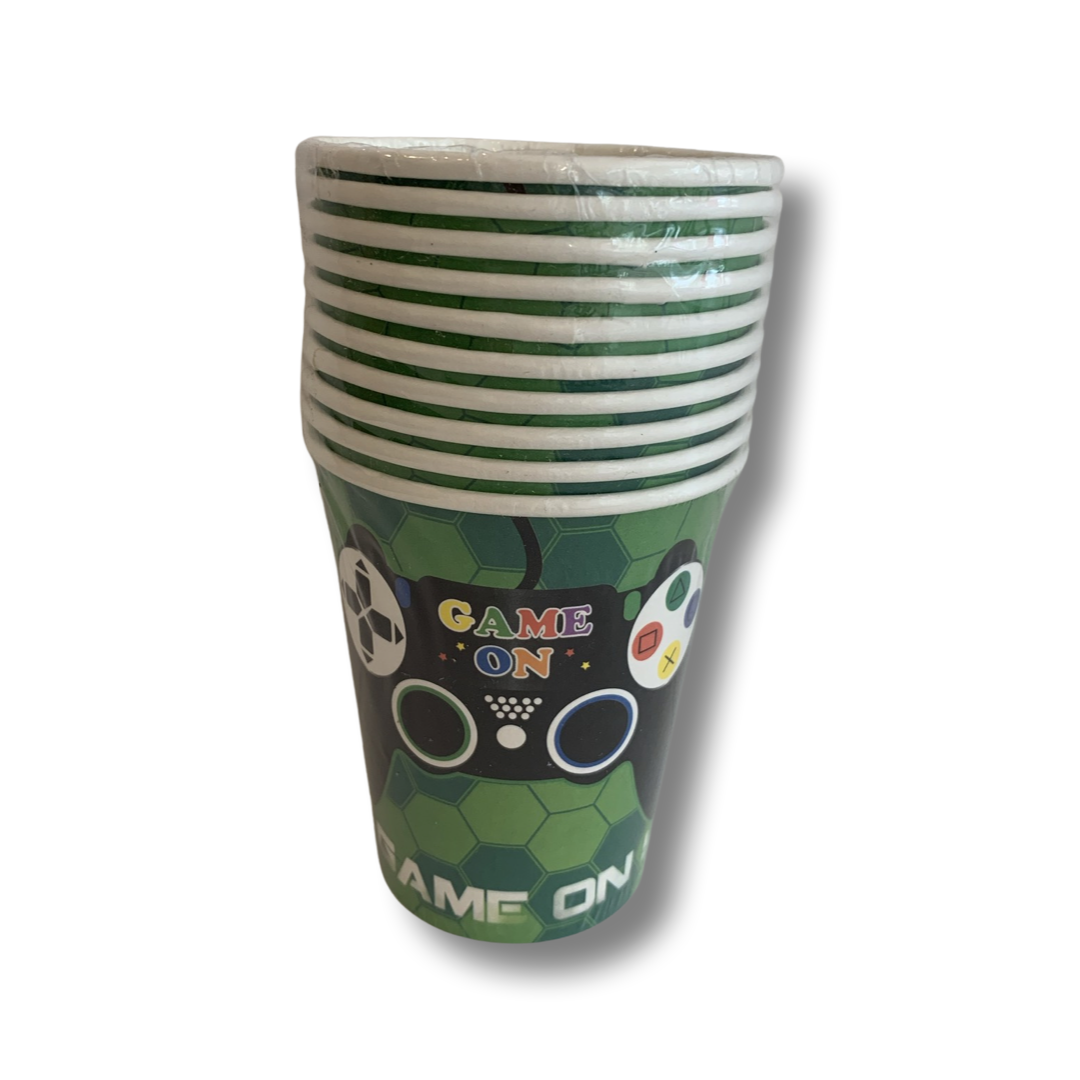 Game on gaming party cups