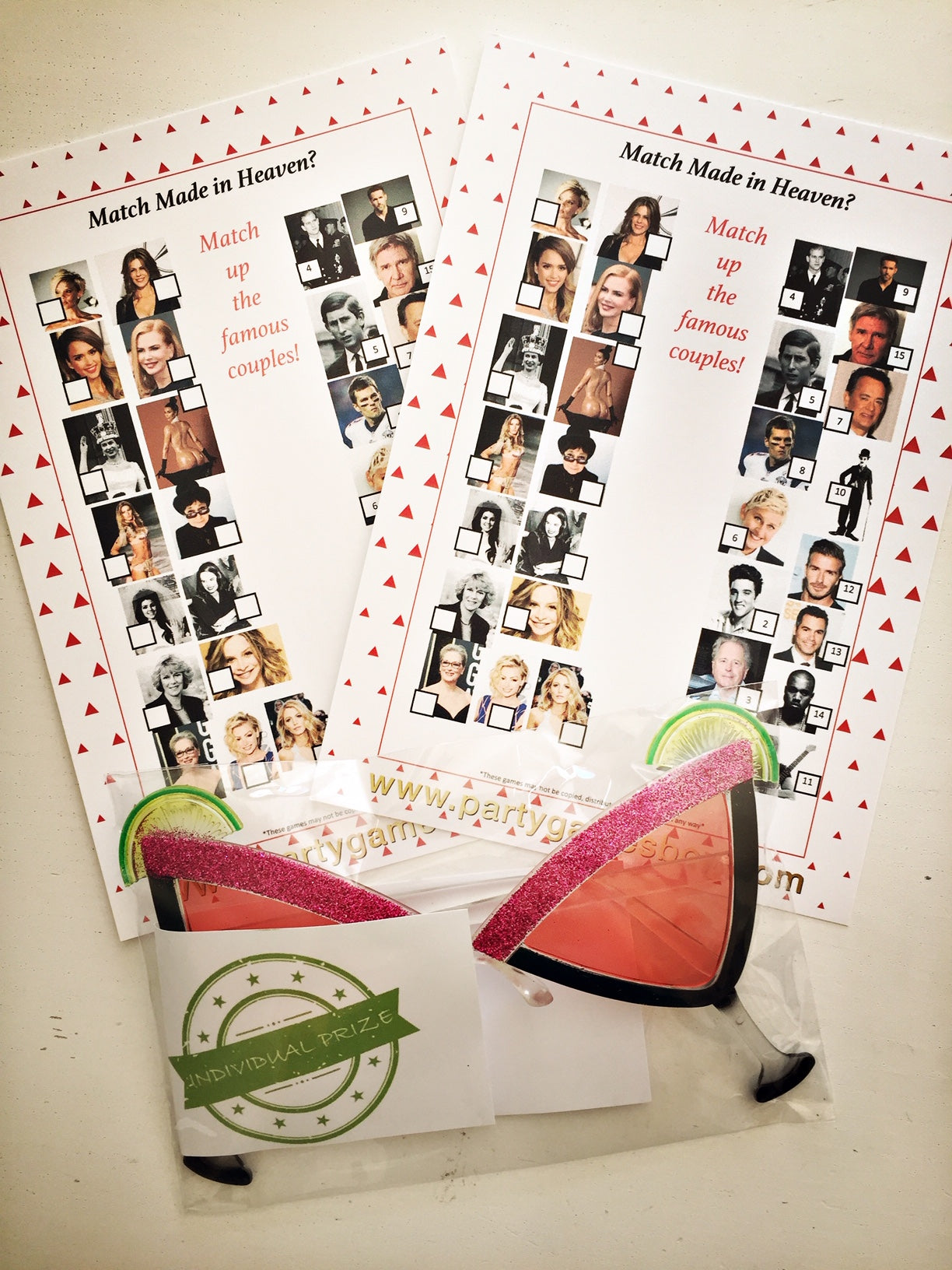 Match made in heaven celebrity matching hens party game
