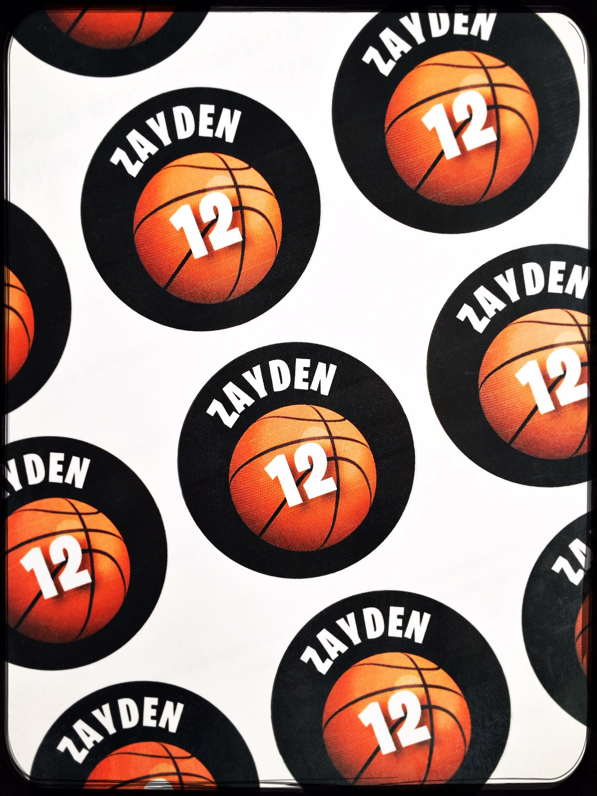 Basketball personalised stickers
