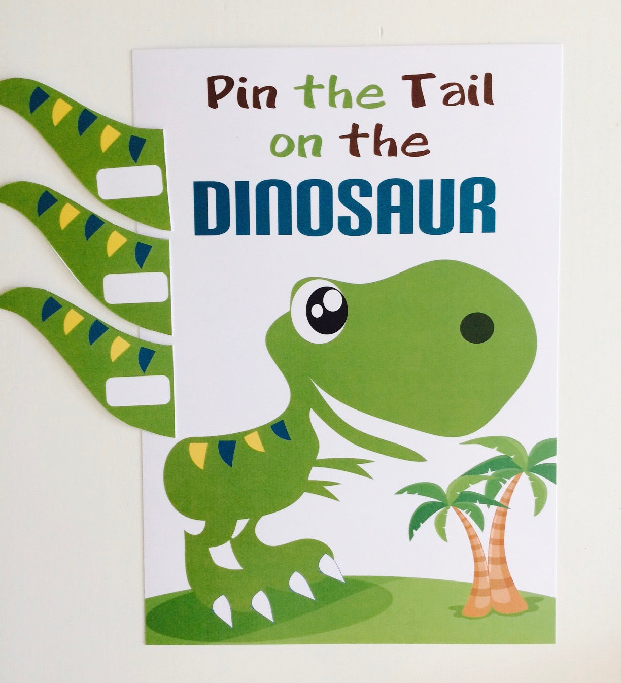 Pin the tail on the dinosaur party game