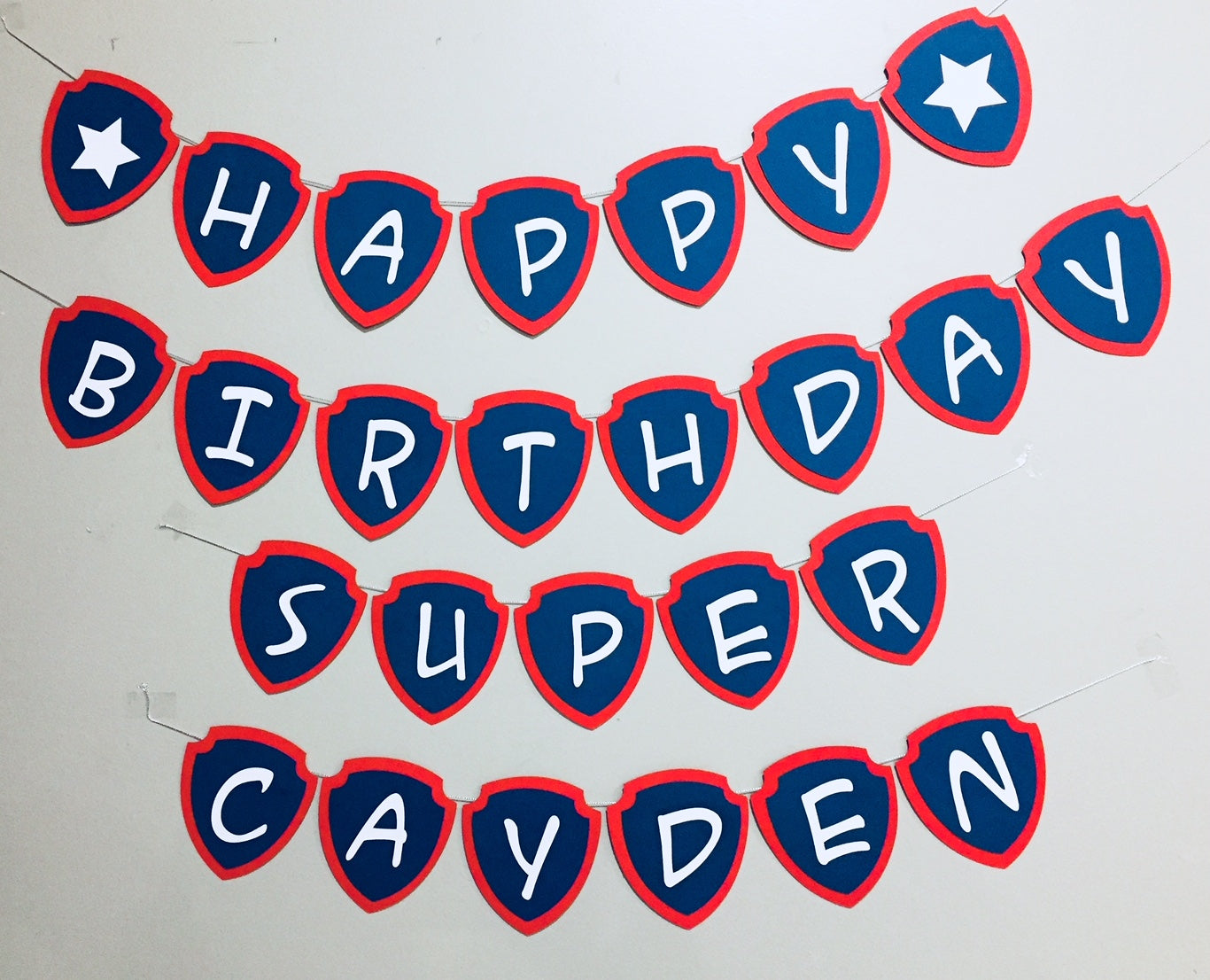 Shield superhero personalised bunting