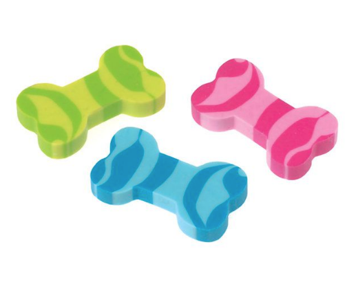 Dog party favour bone eraser