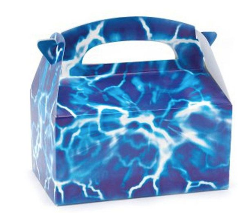 Blue lightning treat party gift boxes