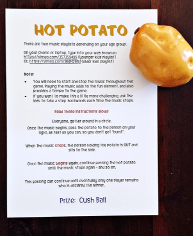 Hot potato kids party game