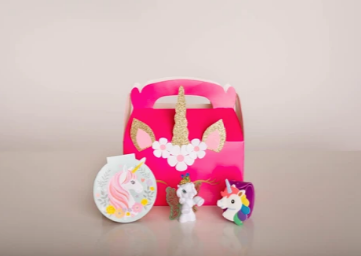 Unicorn themed filled gift box