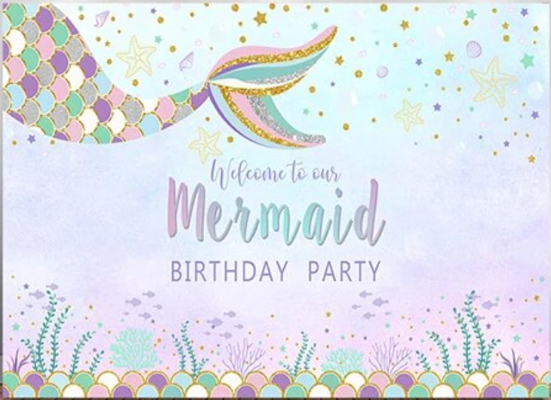 Mermaid party backdrop