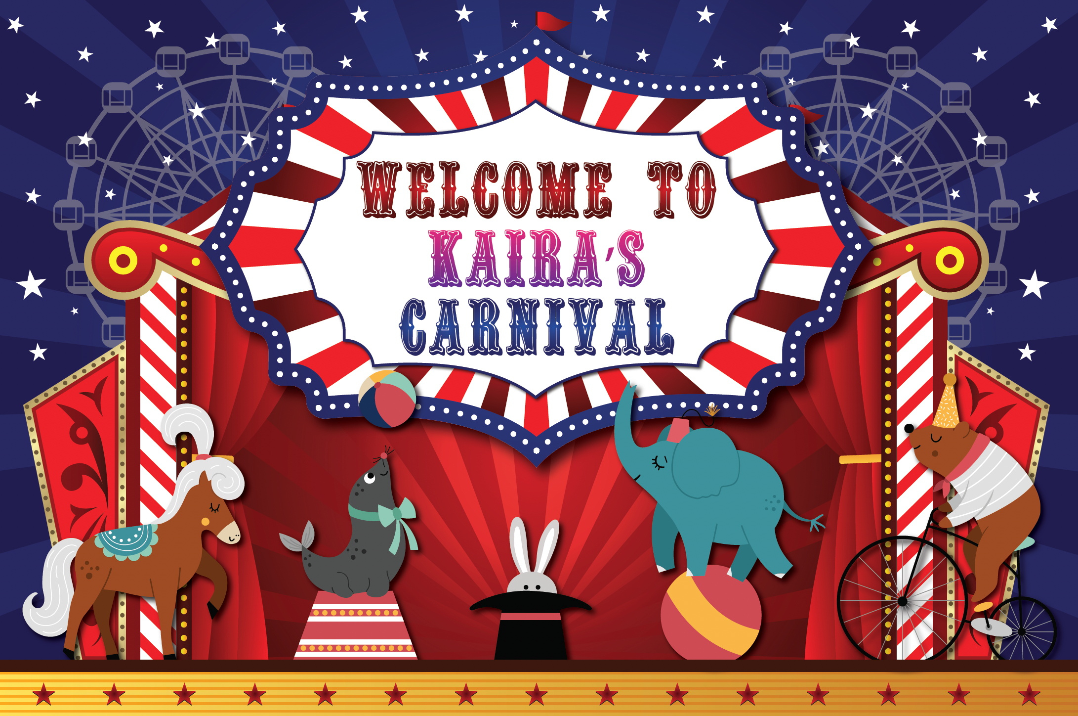 Circus party backdrop