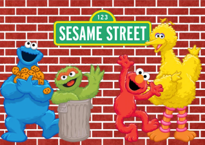 Sesame Street vinyl backdrop