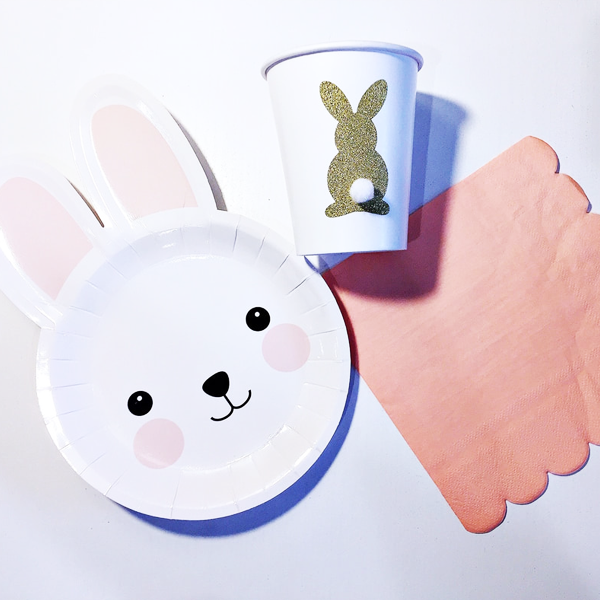 Bunny party supplies tableware set nz