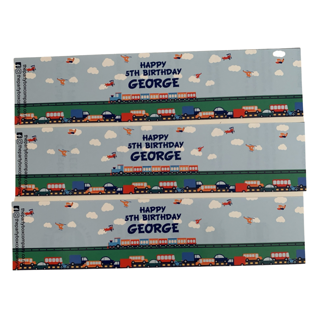 Transport party water labels