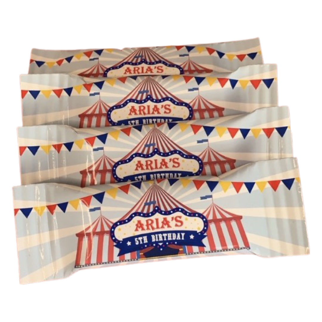 Circus carnival mini kit kat bars