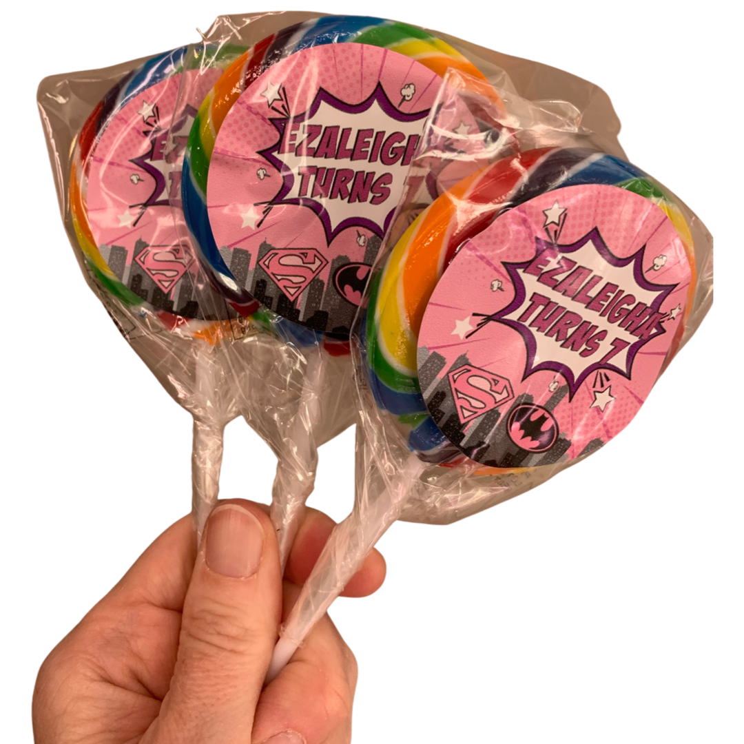 Superhero lollipops