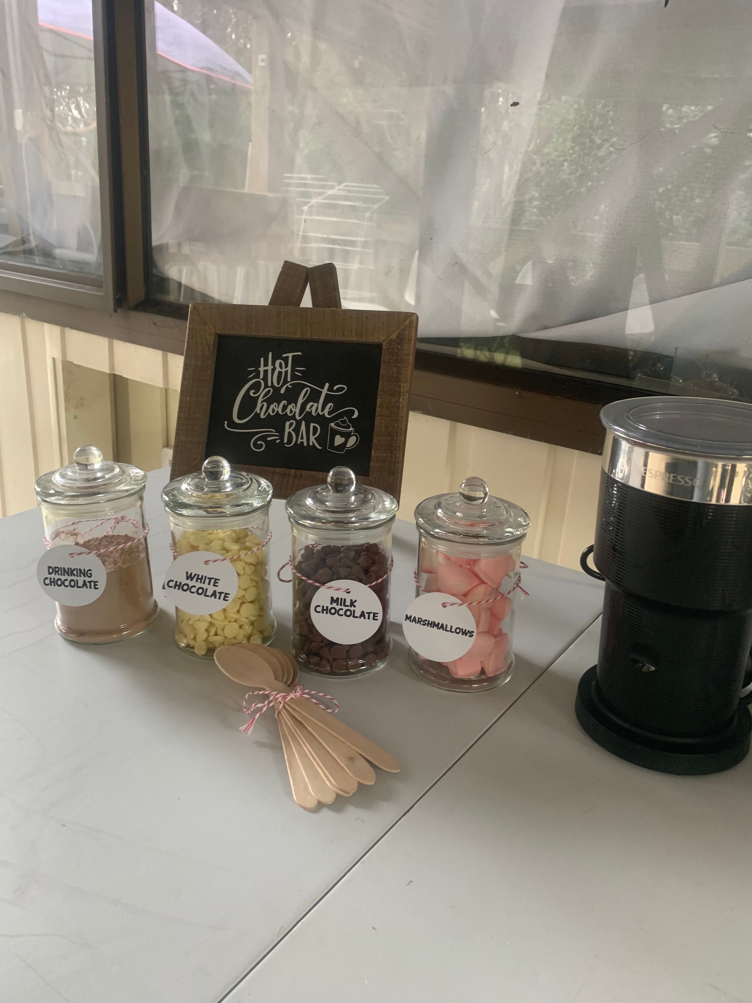 Wellington party hire company - hot chocolate stations perfect for glamping parties