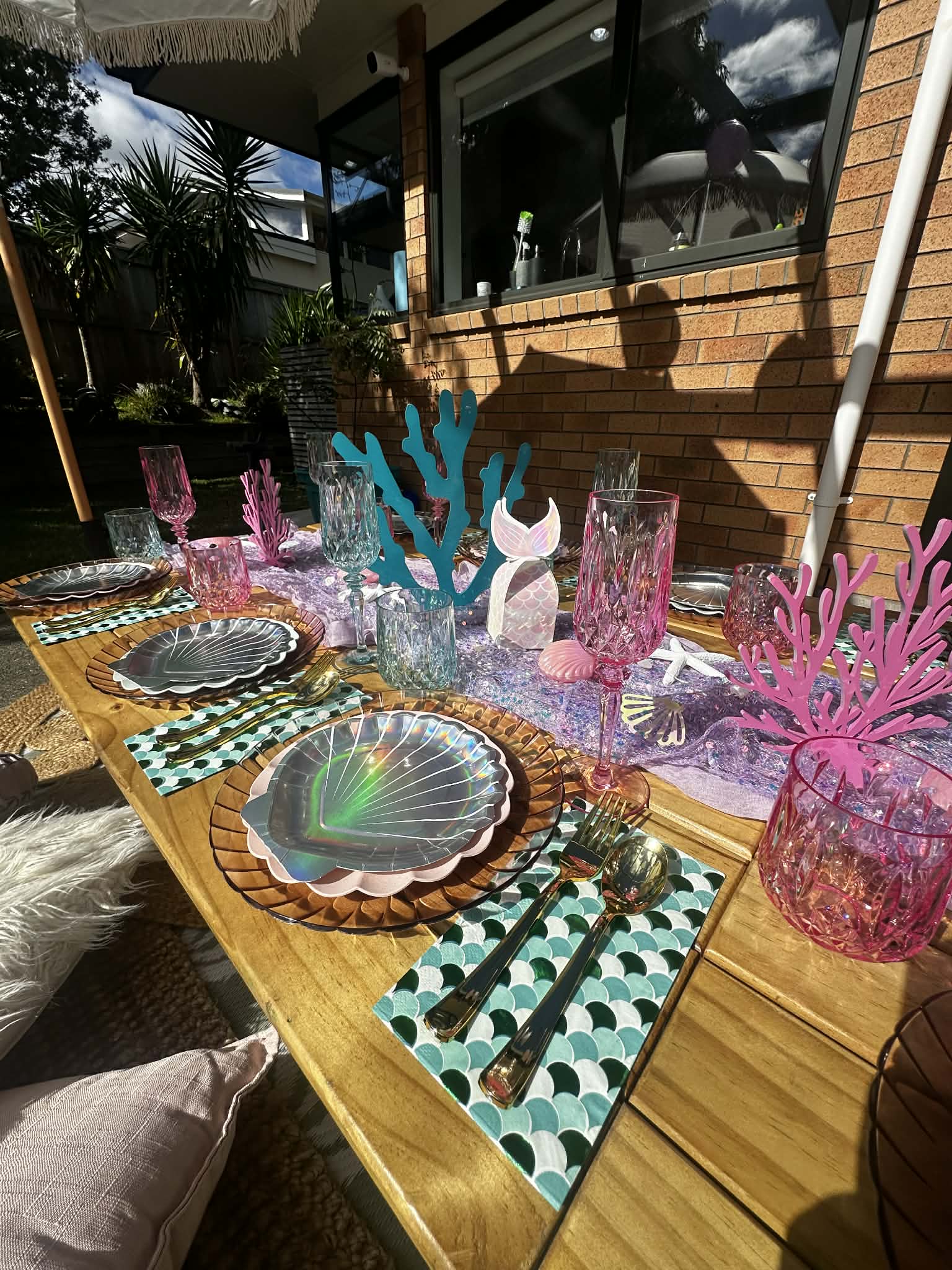 Mermaid picnic kids party hire Wellington