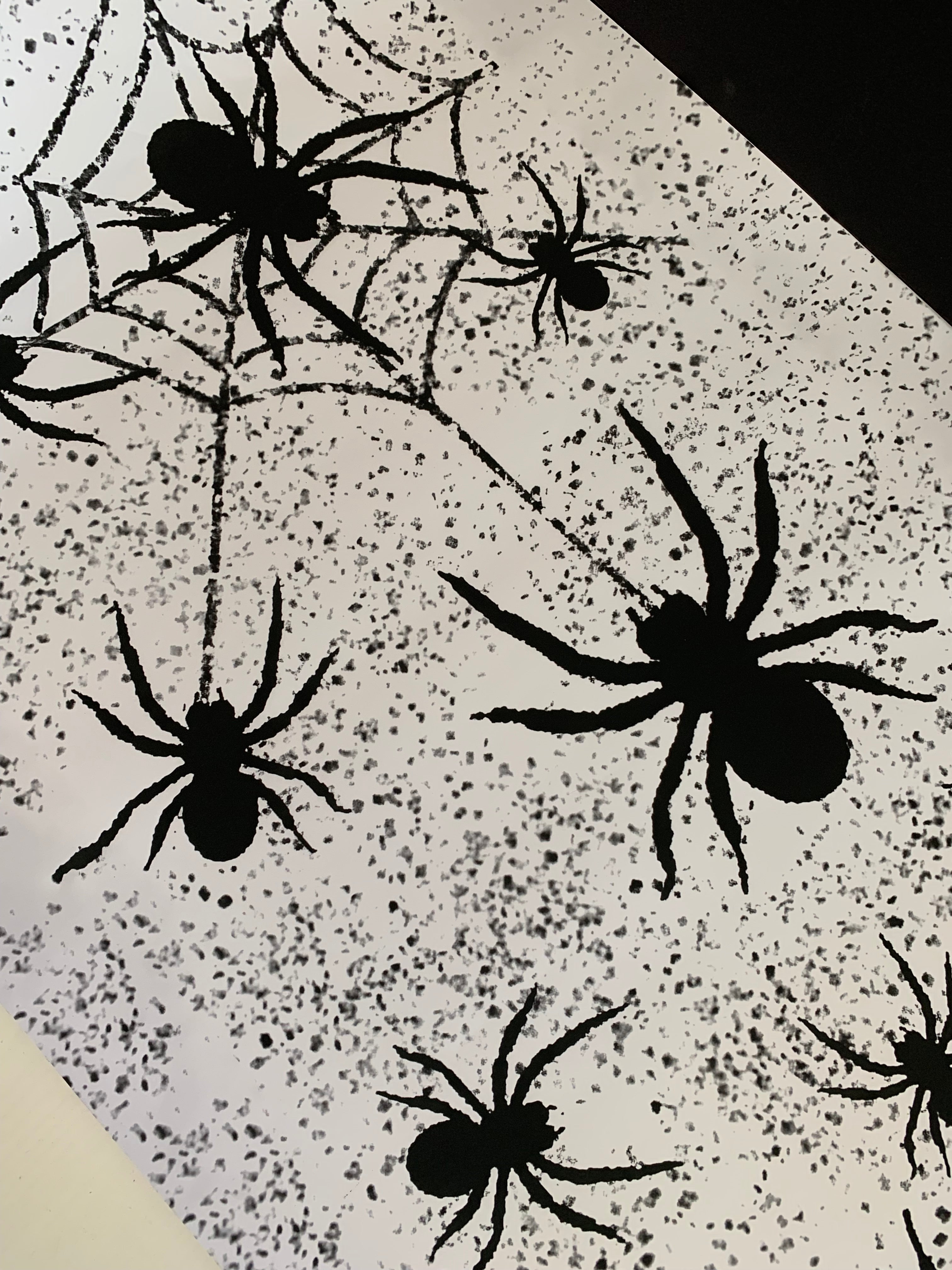 Spider themed paper table runner